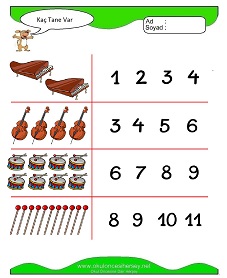 Kaç Tane Var Çalışma Sayfaları